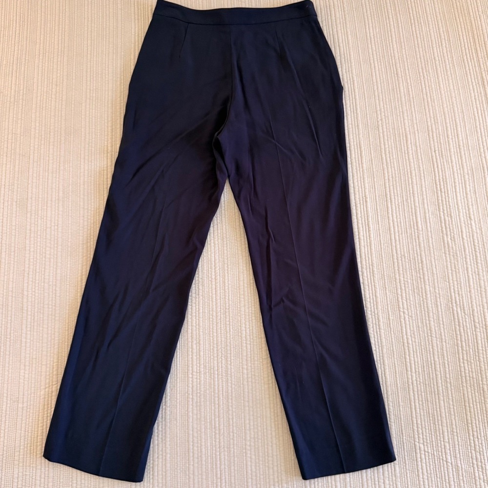 Sandro Paris Womens Navy  Gold Button Sailor Trousers High Waist Pants Size 38 - Picture 9 of 14